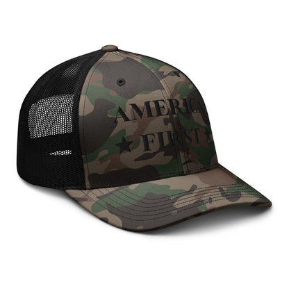 "America First" Camouflage trucker hat