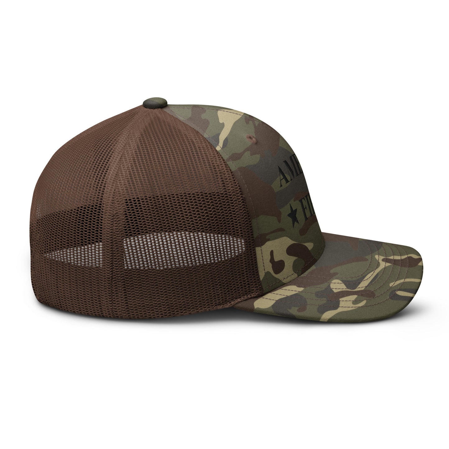 "America First" Camouflage trucker hat