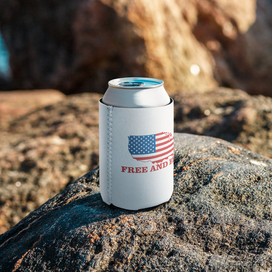 Free and Brave in the USA Can cooler (Coozie) 12 oz standard