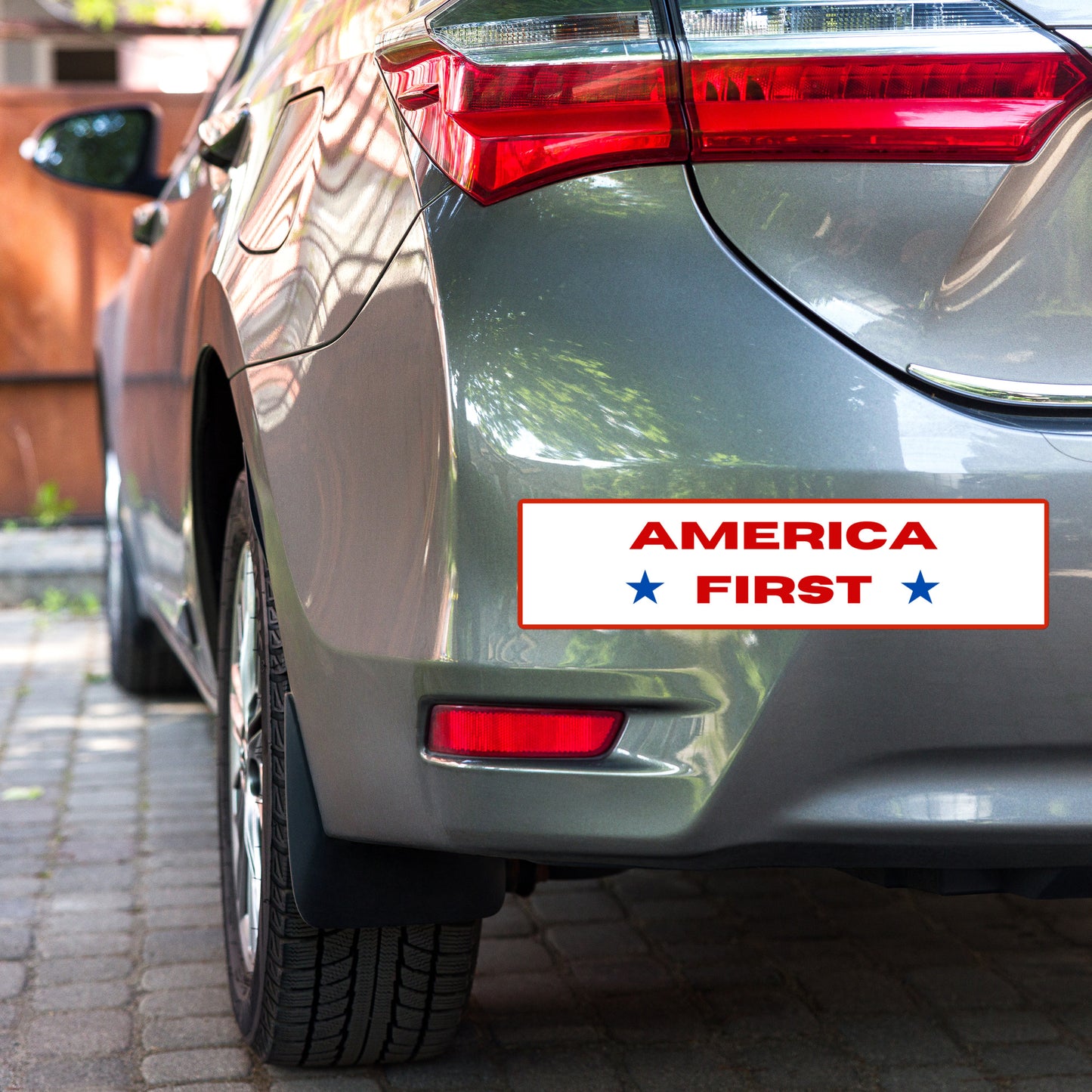 America First Bumper Sticker white