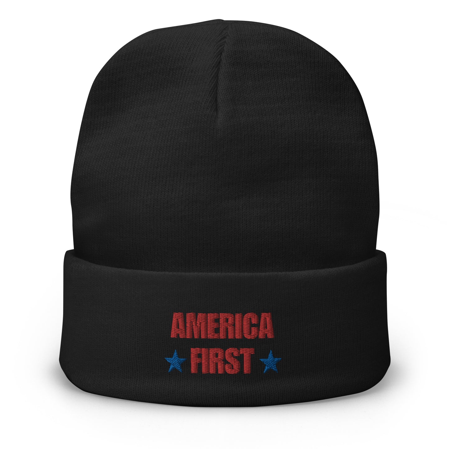 America First Embroidered Beanie