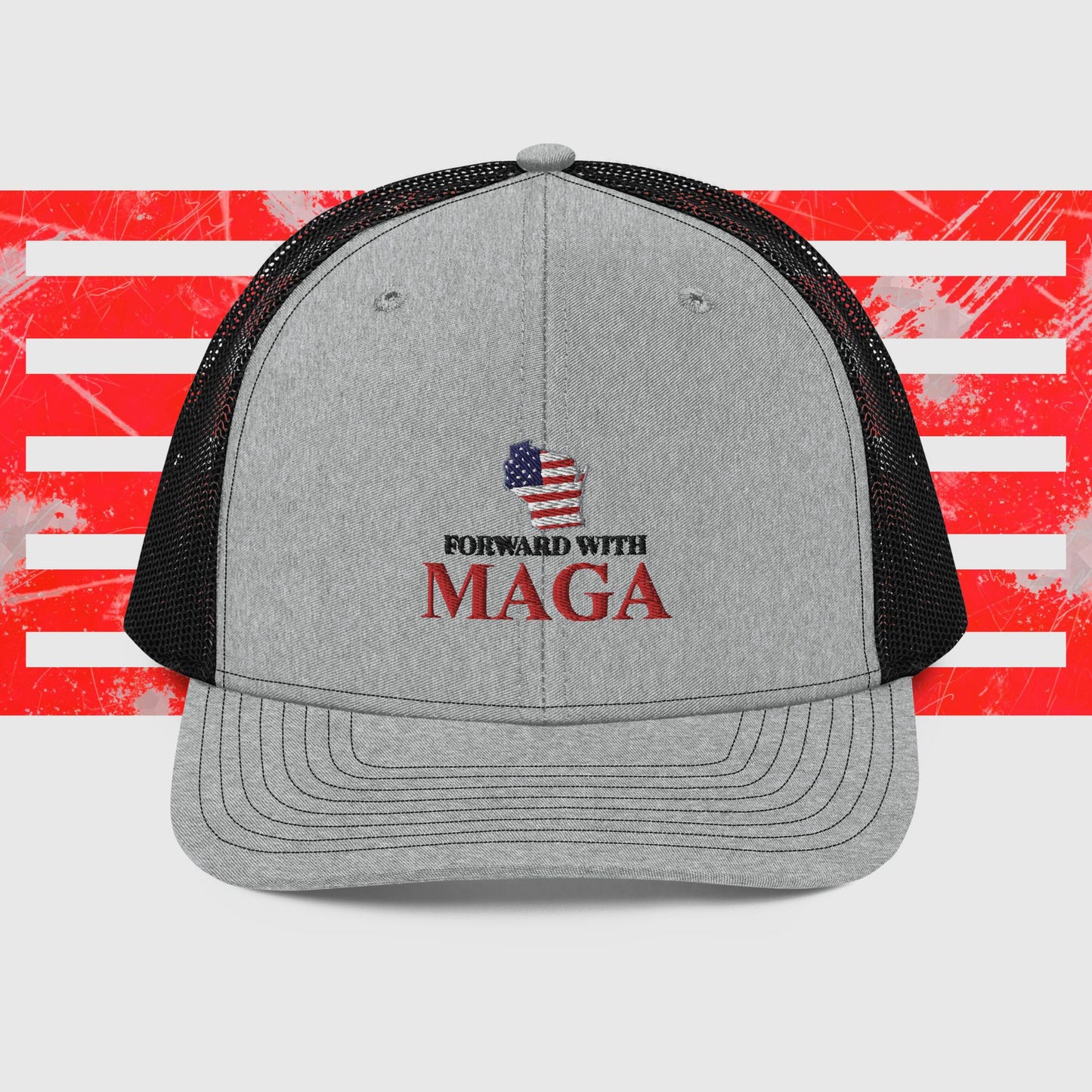 Wisconsin "Forward with MAGA" Trucker Cap