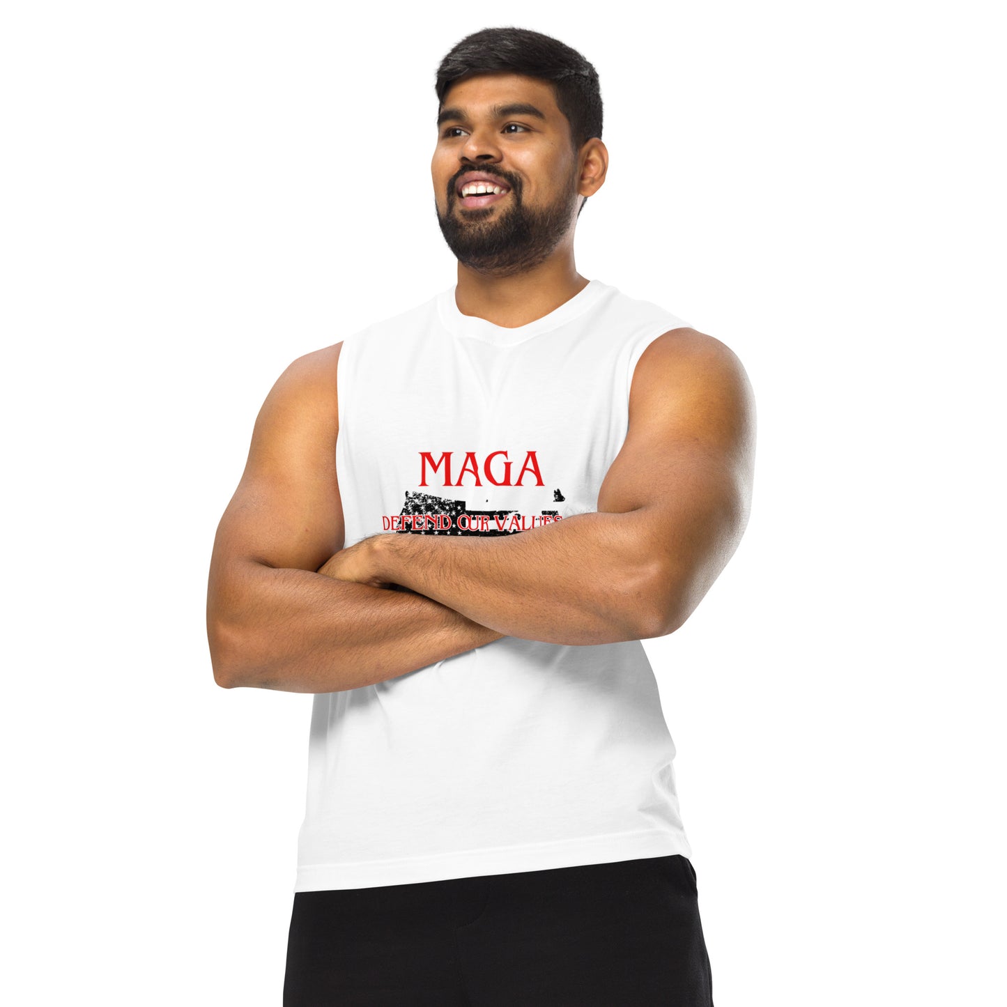 Mens MAGA Protect and Defend Muscle Shirt