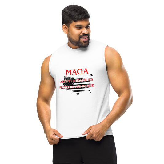 Mens MAGA Protect and Defend Muscle Shirt