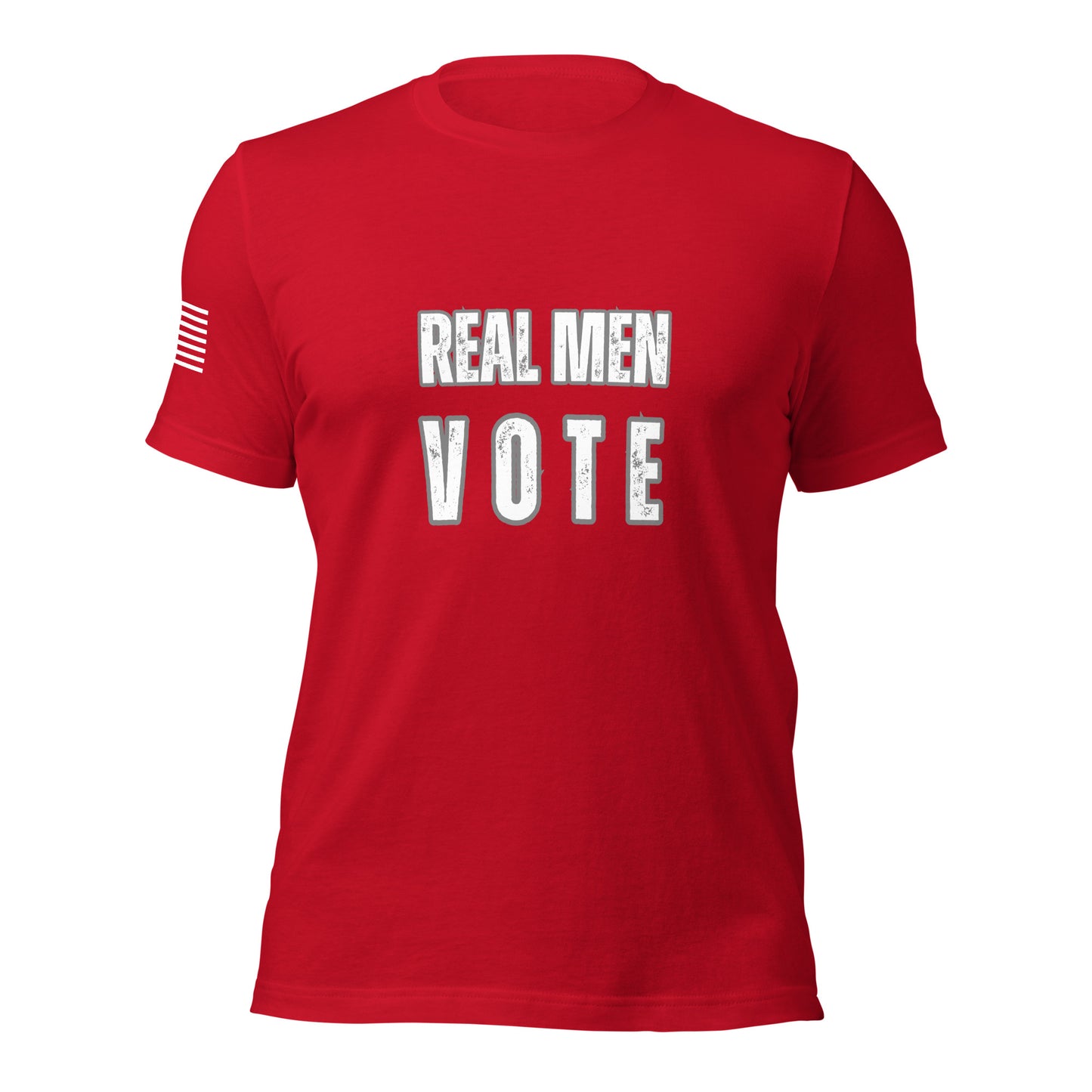 Classic Patriotic T-Shirt – Real Men Vote | Flag Sleeve Design | Support Veterans & Children