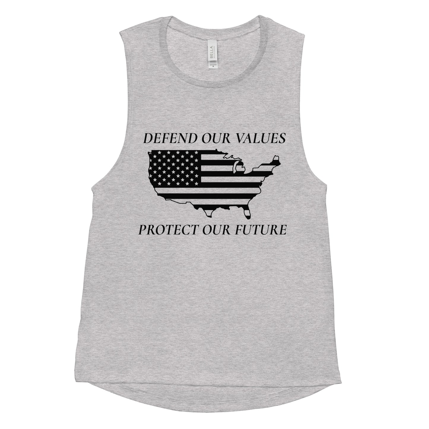 Ladies’ Muscle Tank Defend and Protect